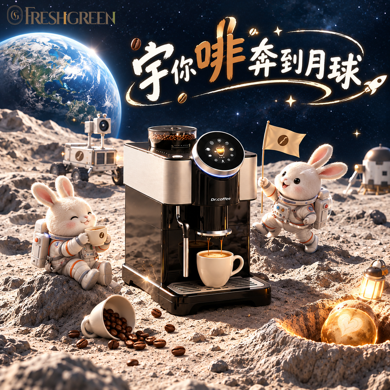 宇你啡奔到月球